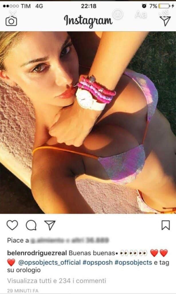 Belen orologio Instagram Lucarelli - Social Media Manager